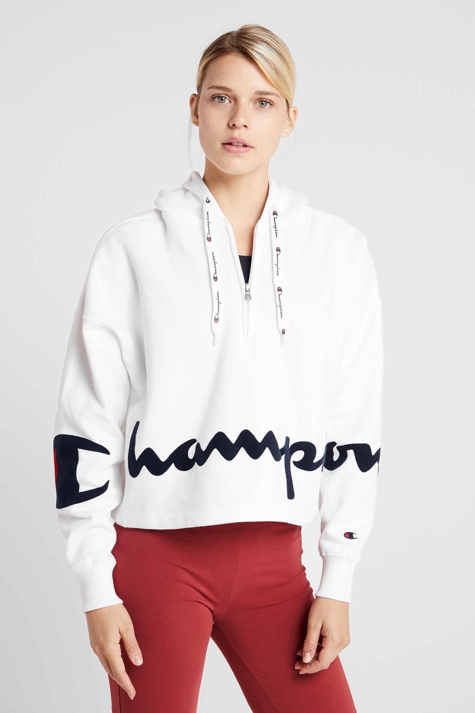 Sweater met kap Wit Champion 111915 WW001 WHT ZEB